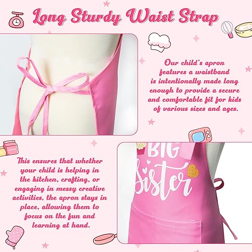 Miniatura 218 de R HORSE Juego de 2 delantales para niños y sombrero de chef, delantal de cocina azul ajustable para niños, kit de pintura y entrenamiento