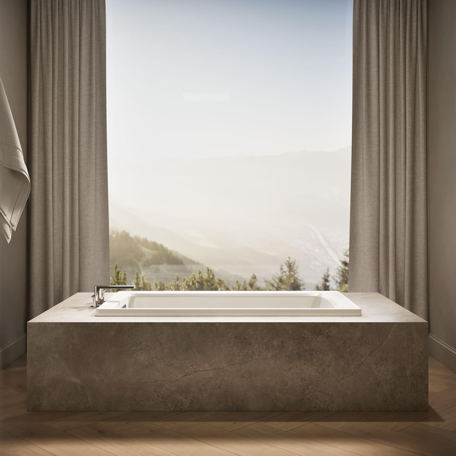 Kohler 1123-96 Archer® 60" x 32" drop-in bath, Biscuit