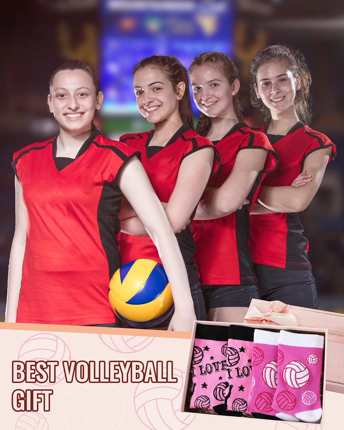 JenPen 2 Pairs Novelty Golf Volleyball Socks for Women Cotton Crew Socks Gift for Sport Lovers Birthday Xmas Favor - Image 2