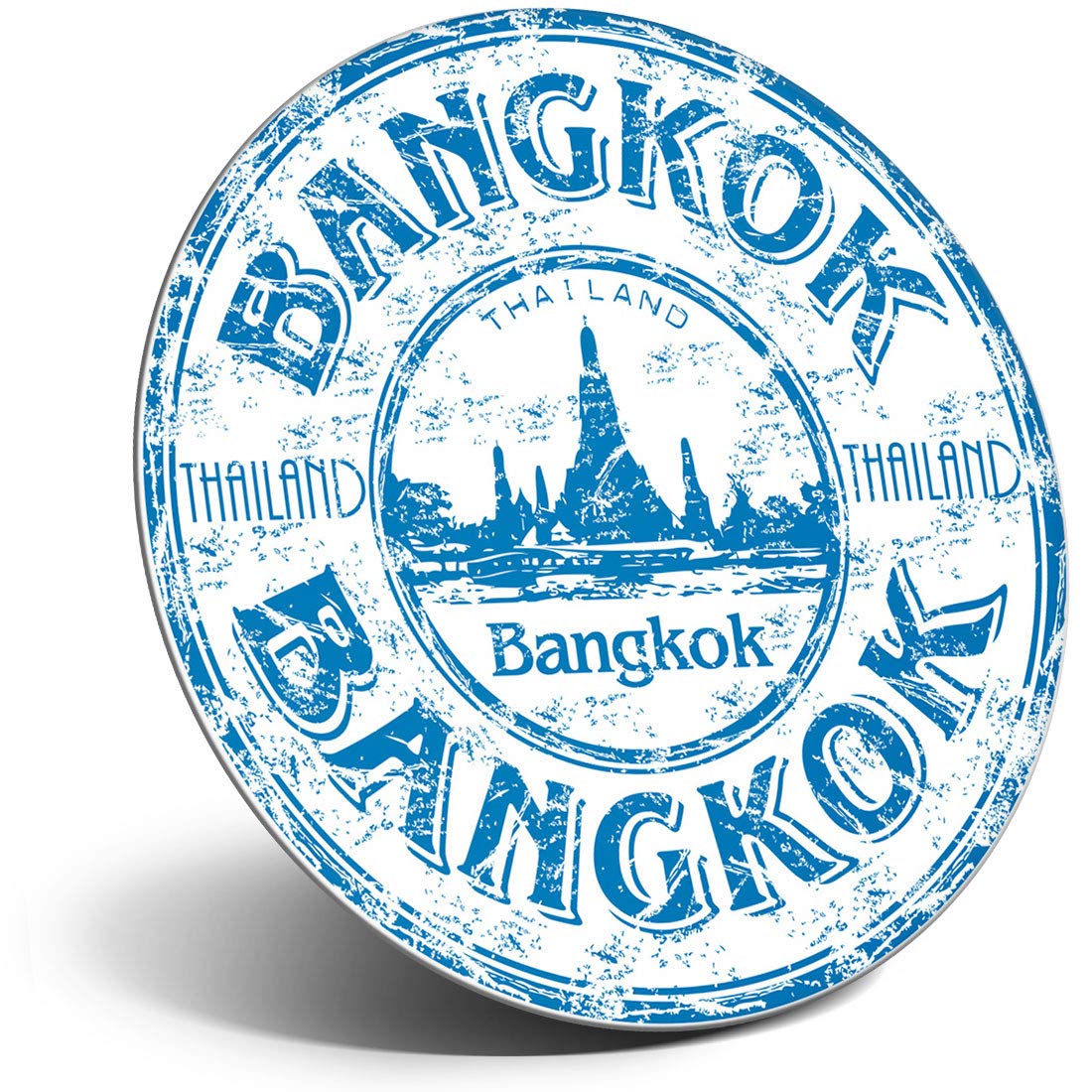 Destination Vinyl Ltd Magnet For Refrigerator, Fridge - Bangkok Thailand Thai Travel Stamp For Office, Cabinet And Whiteboard, Magnetic Stickers, 5917