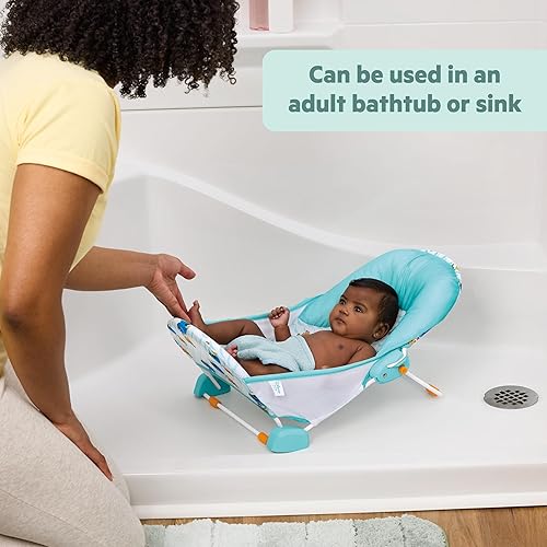 Miniatura 3 de Disney Baby Finding Nemo - Asiento de baño plegable de 2 posiciones, soporte ajustable para fregadero o bañera, edades de 0 a 6 meses hasta 20