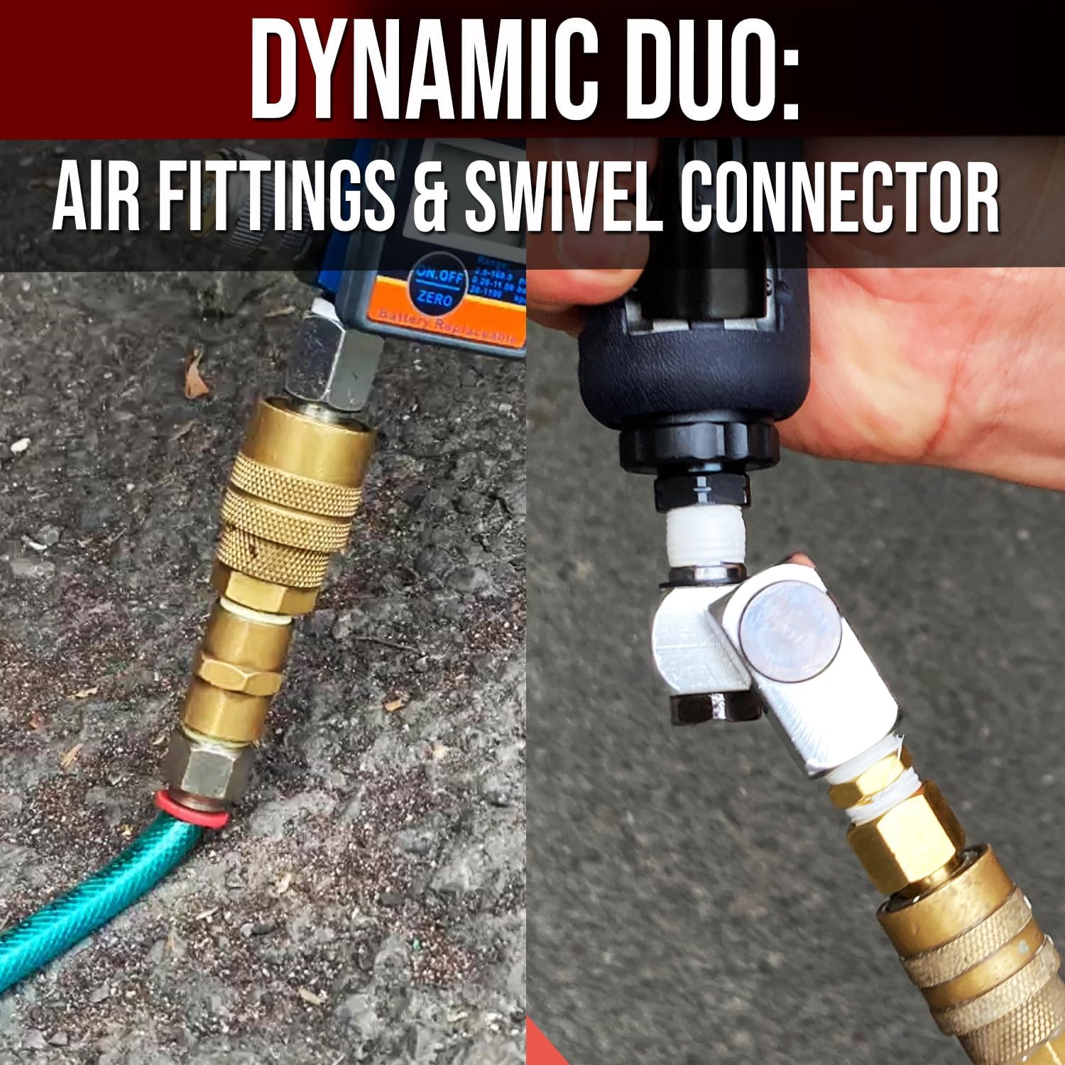 LE LEMATEC Complete Air Compressor Kit with High-Flow Fittings & 360° Swivel Connector