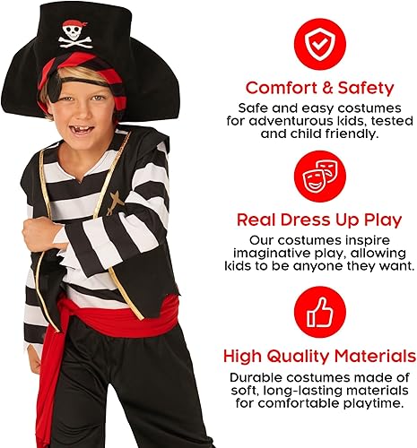 Miniatura 4 de Morph Pirate Costume Kids Pirate Costume Boys Pirate Costume Boys 10-12 Boys Pirate Costume Size 7-8, 4-6 For Kids