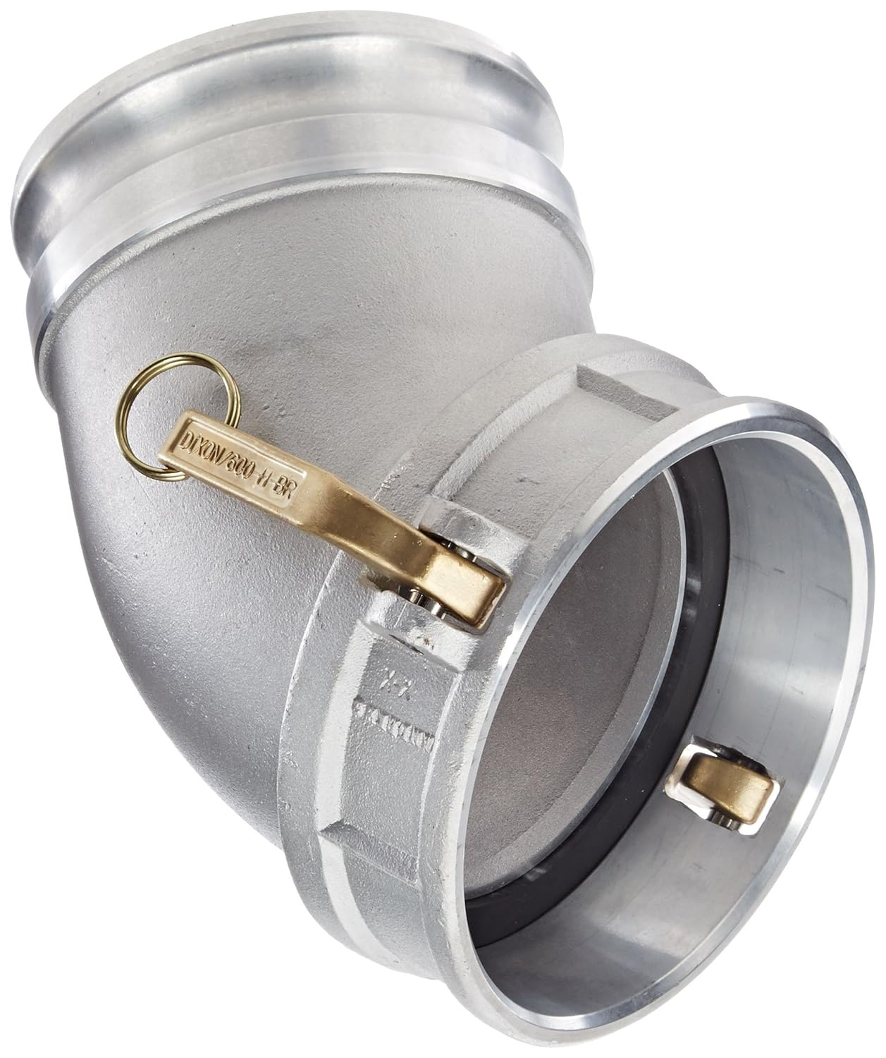Dixon 600DA-45AL Aluminum Cam and Groove Hose Fitting, 45 Degree Elbow, 6" Plug x 6" Socket