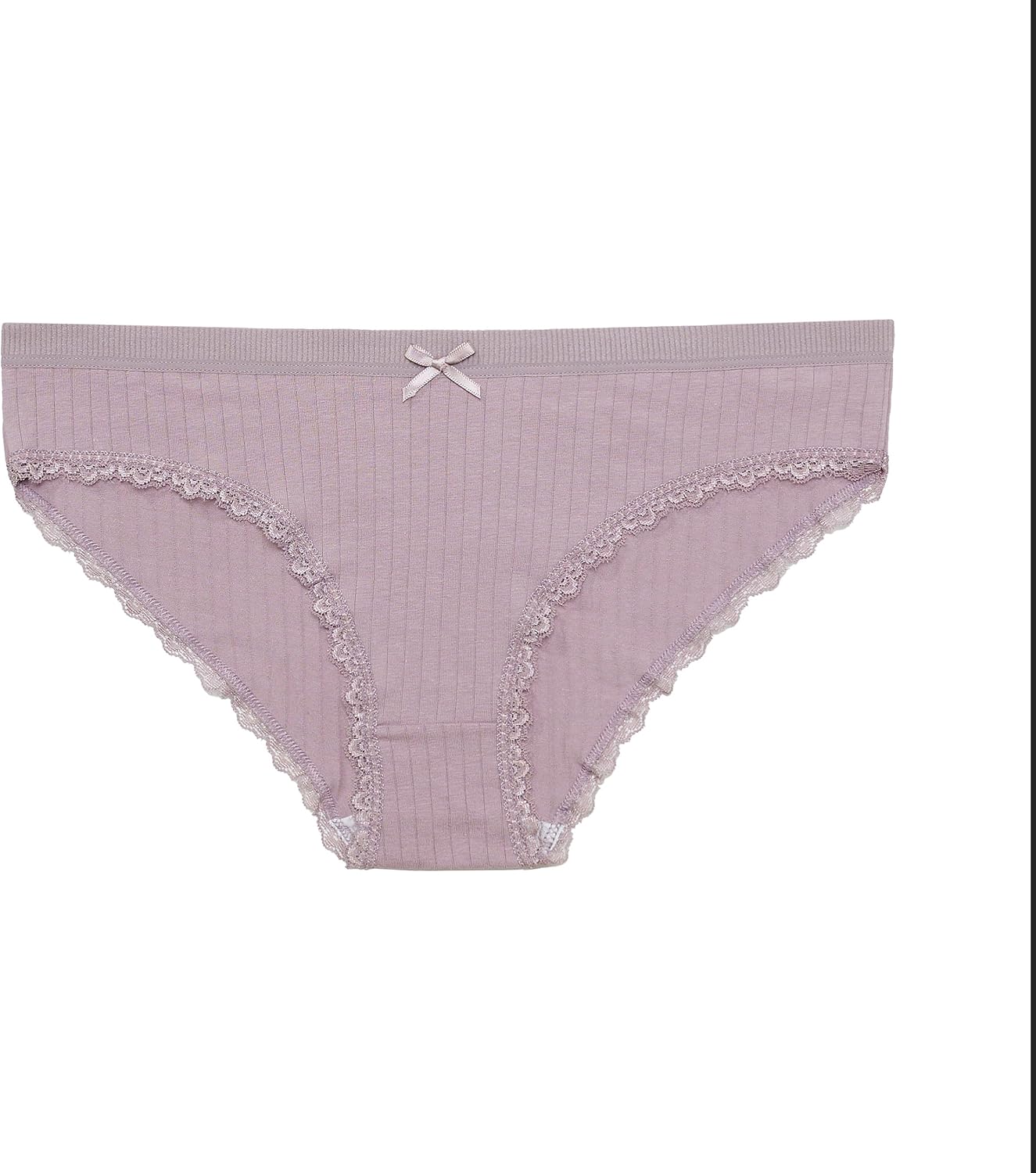 Nabtos Soft Cotton Bikini Panties for Women Leg Lace Trim Low Rise Cheeky Cut Underwear Pack 6 - Image 3