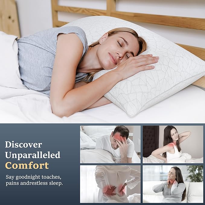 Set 2 Almohadas Queen Tela Refrescante Relleno Poliéster miniatura 2