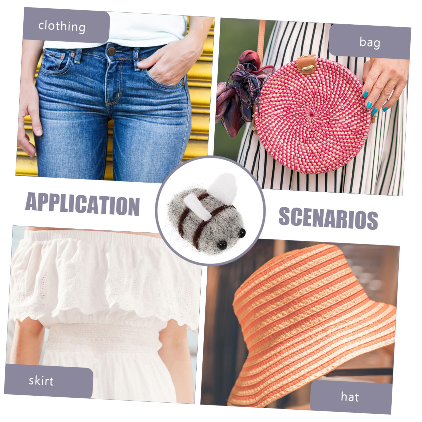 Sewroro DIY Craft Felt Bees Bee Decor for Boys and Girls Adorable Bee Ornaments Bee Craft Supplies Wall Dec