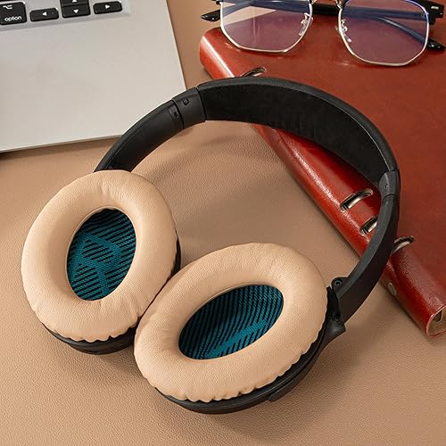 Miniatura 8 de Aurivor Almohadillas de repuesto para auriculares Bose QuietComfort (QC) 35 35ii 25 15 2 y más, fundas mejoradas con cuero proteico suave, sellado