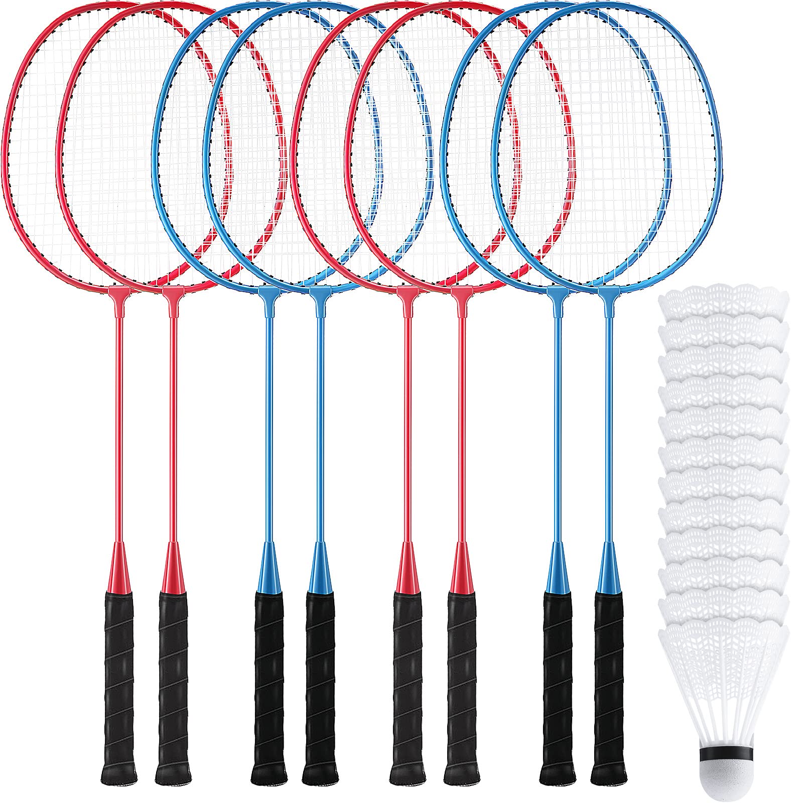 Woanger 4 Sets Badminton Set with 8 Racquets