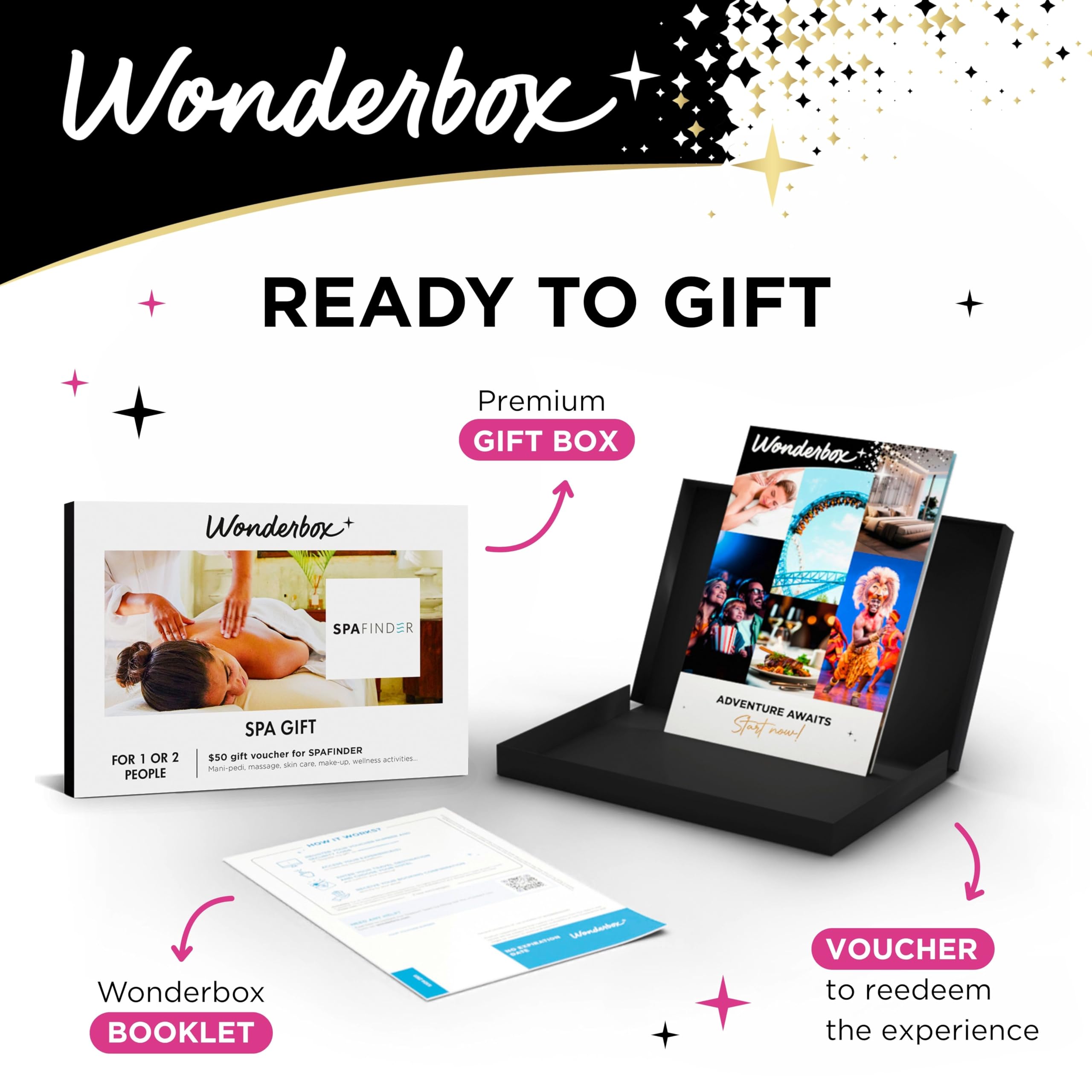 Wonderbox Idea de regalo original, regalo de experiencia, regalo de spa, cupón de búsqueda de spa, para 1 o 2 personas, regalo relajante