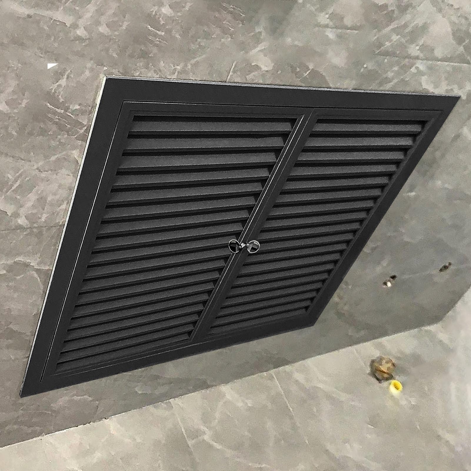 Panneaux d'accès double noir 900x920mm en finition soignée pour carrelage