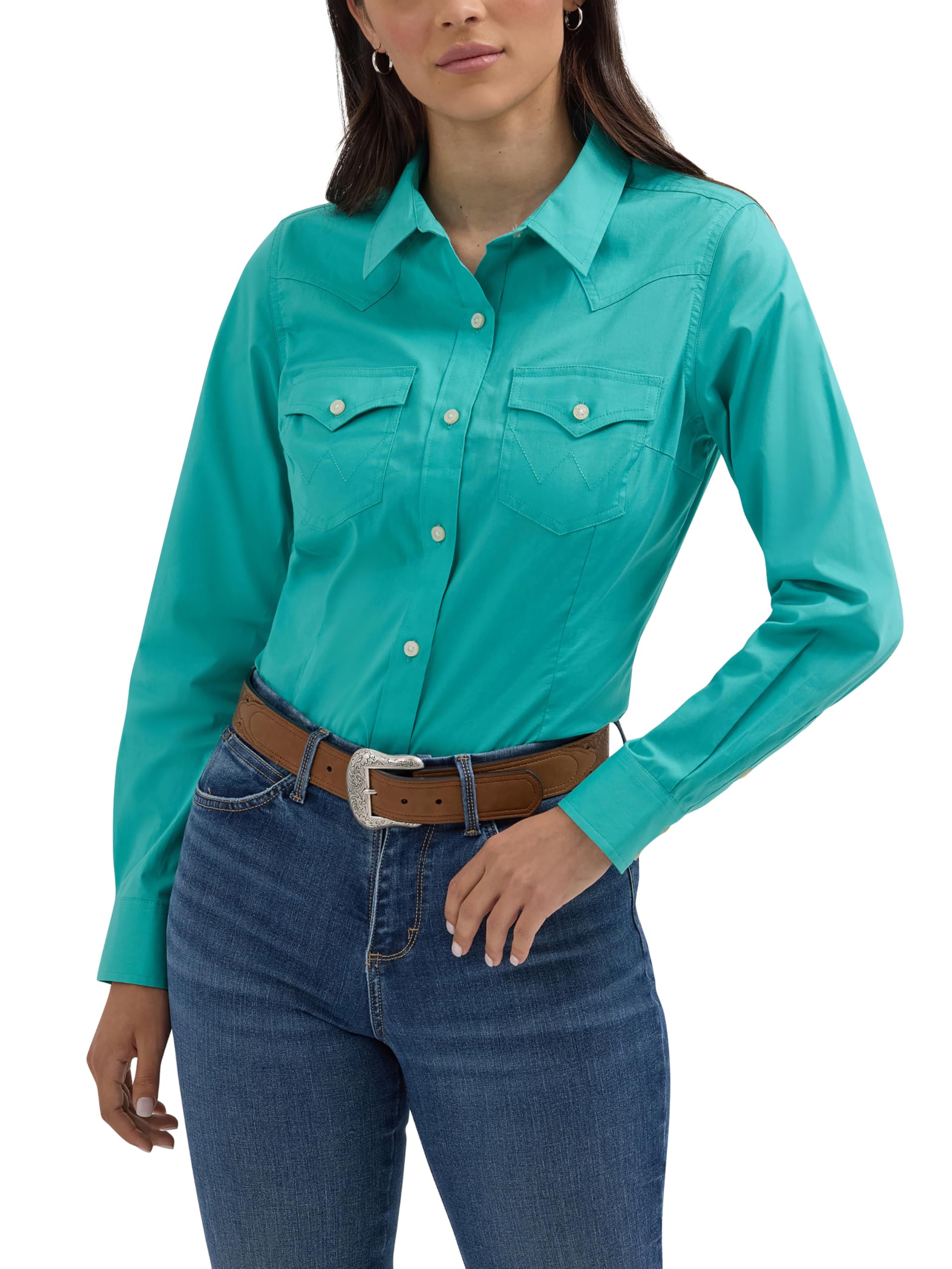 Wrangler Western Women's Retro Button-Down Shirt Camicia da Donna Stile retrò con Bottoni Donna (Pacco da 1)