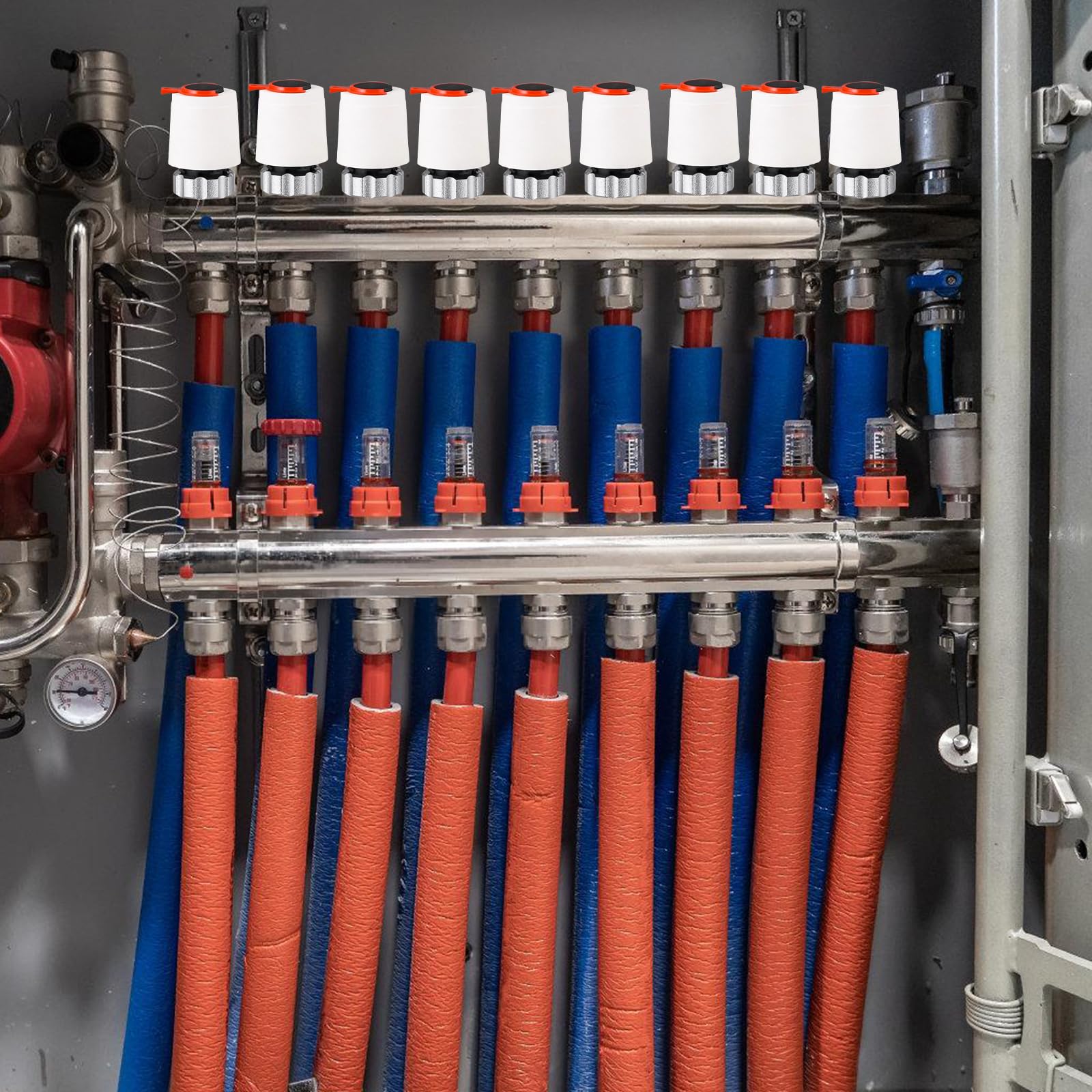 Stellantrieb Für Fußbodenheizung 230V - Thermischer Antrieb Mit Fail-Safe Funktion (2 Stück Set)