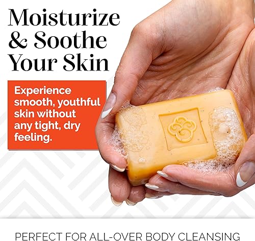 Miniatura 2 de sibu Jabón de espino cerval de mar, barra limpiadora facial y corporal con aroma cítrico (paquete de 3)  Hidrata la piel, reduce el enrojecimiento y