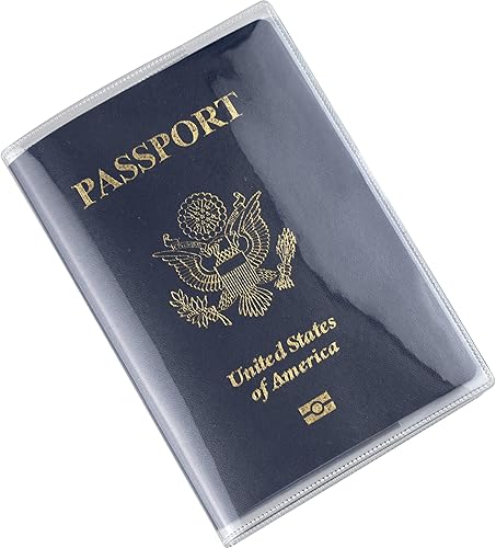 Paquete de 10 fundas para pasaporte de plástico transparente, funda protectora de pasaporte, funda de vinilo transparente para pasaporte,