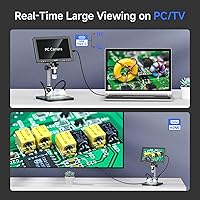 Vista 7 de Hayve DM12 Microscopio digital HDMI de 10.1 pulgadas, microscopio de monedas 2000X con pantalla IPS, microscopios de soldadura de 20 MP