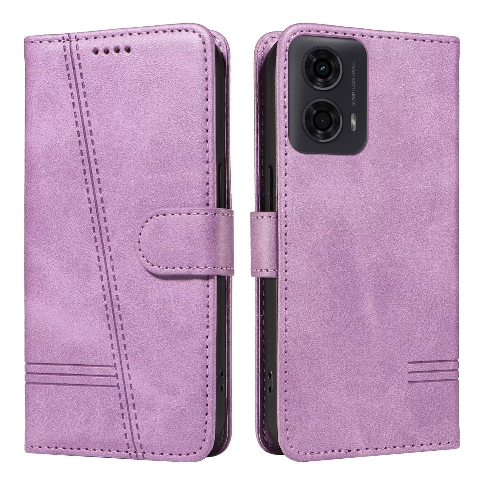 Bnvdfre Case for Motorola Moto E14 / G04 / G24 Case Flip Shockproof PU Leather with Card Slots Magnetic Kickstand Protective Wallet Phone Case Compatible with Motorola Moto E14 / G04 / G24