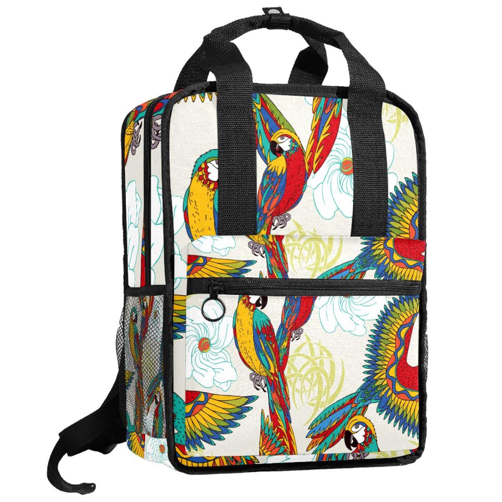Sac à dos coloré garçons oiseaux multicolore ajustable 14x10x4in - 8