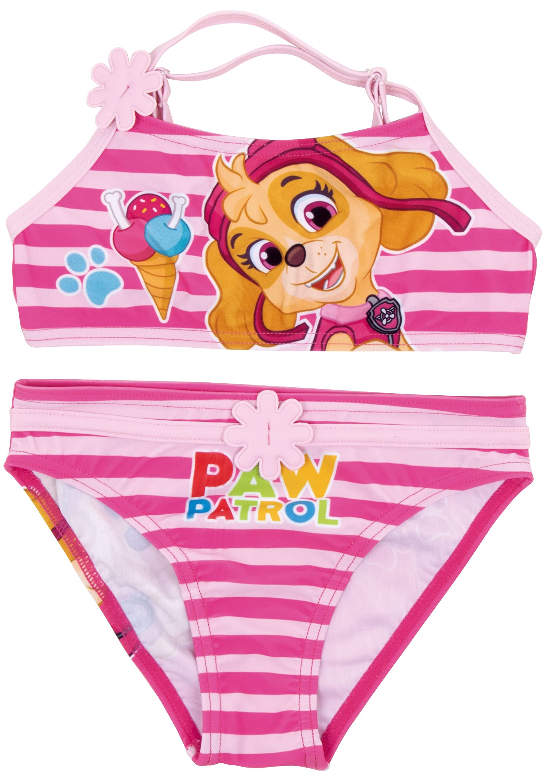 Requeteguay Urban RU Bikini Patrulla Canina Bañador para Niñas | Bañador de Dos Piezas Paw Patrol para Playa o Piscina | Bañador Tipo Bikini Skye Top y Culetín Paw Patrol para Niñas