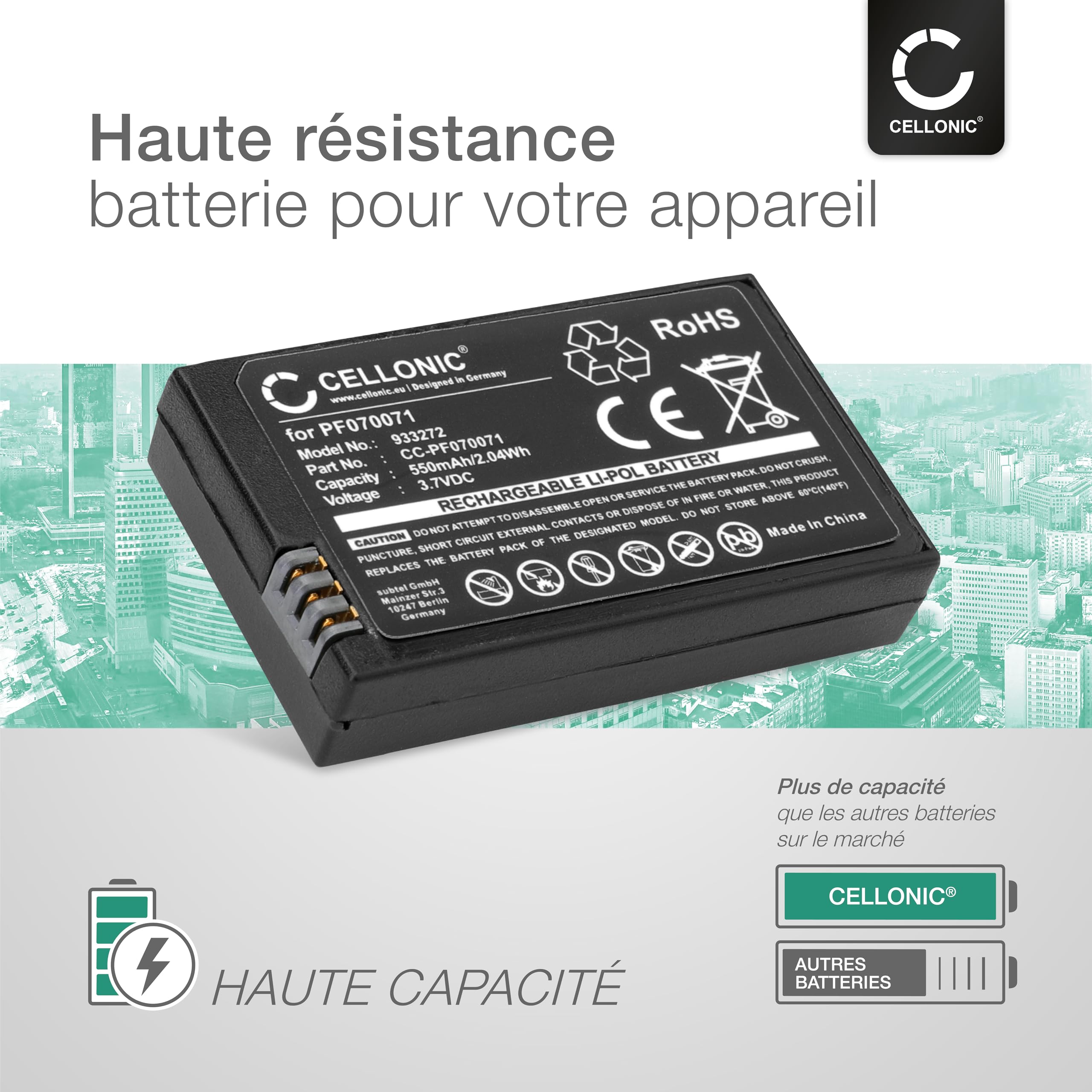 CELLONIC 2X Batterie Compatible avec Parrot Airborne Cargo, MCSAS00314