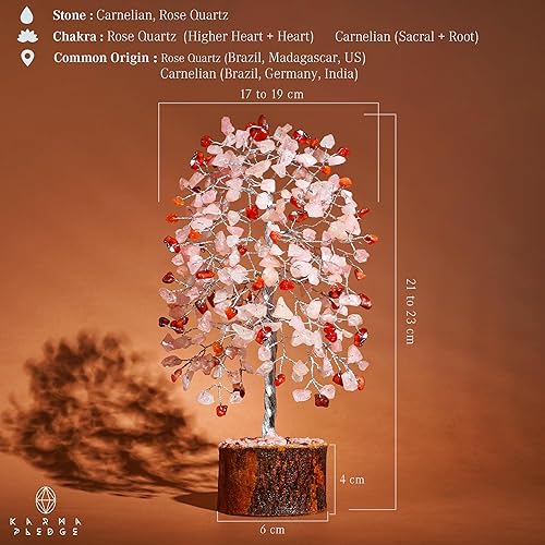 Miniatura 3 de KARMAPLEDGE Árbol de la vida de cristales curativos para energía positiva, protección y buena suerte, dinero, decoración de Feng Shui para