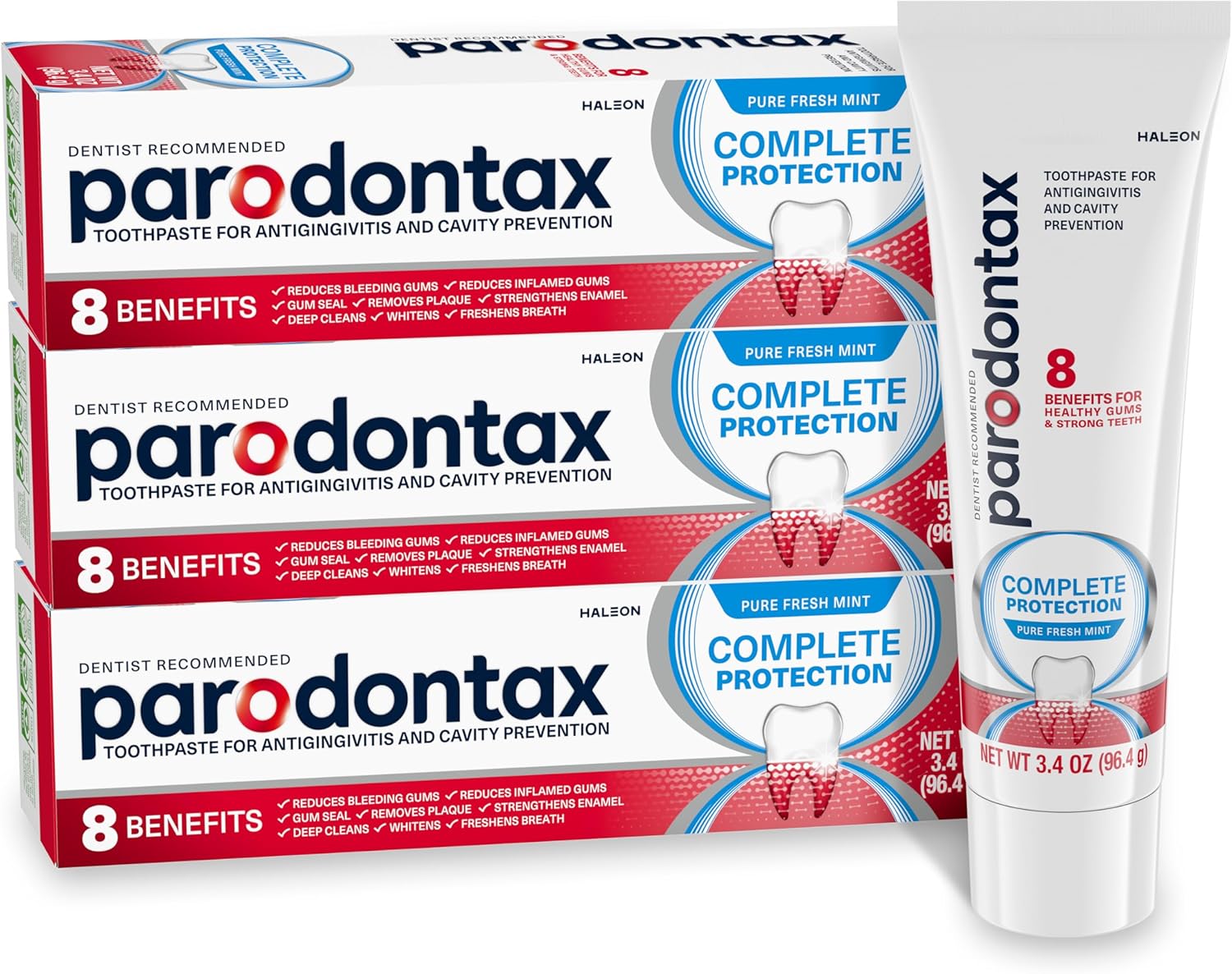 Parodontax Complete Protection Toothpaste, Pure Fresh Mint - 3.4 oz x 3 Mint 3.4 Ounce (Pack of 3) - Image 1 of 10