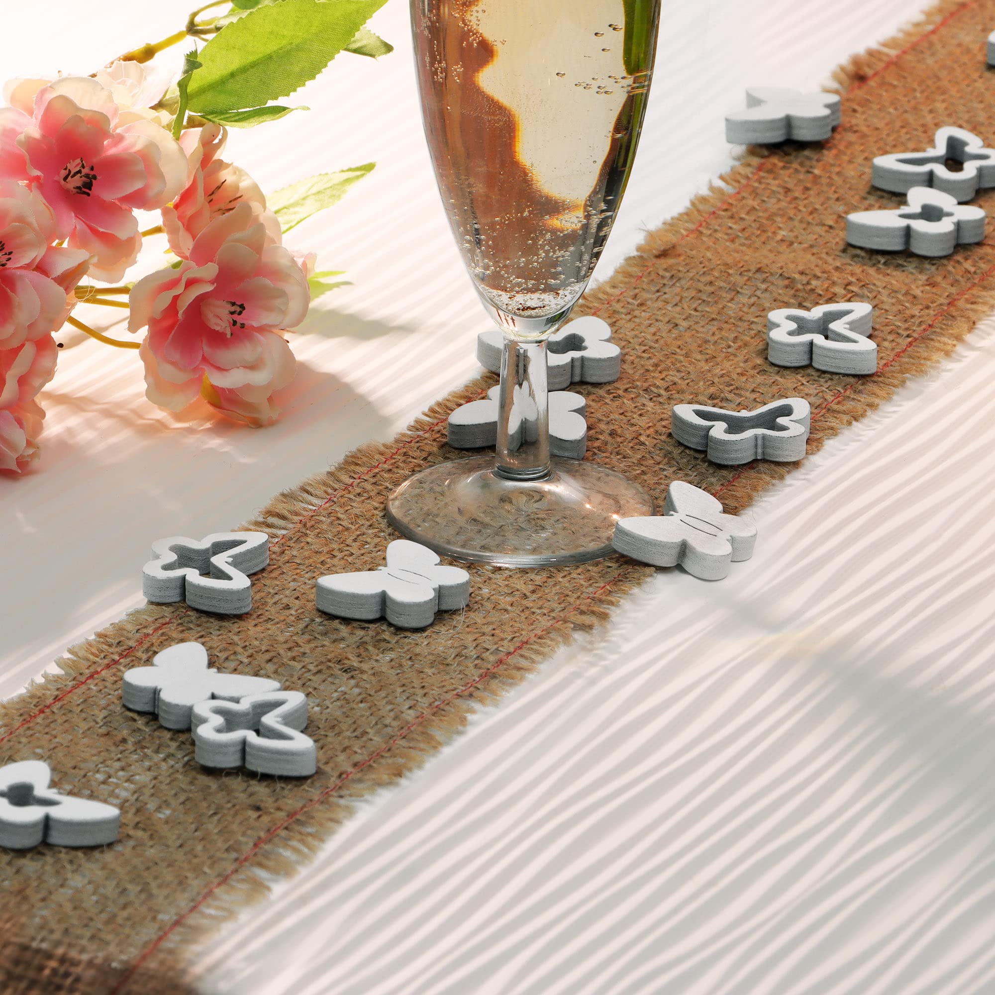 COM-FOUR® 32x Butterfly Scatter Decoration, Small Wooden Butterflies in Four Designs - Image 3