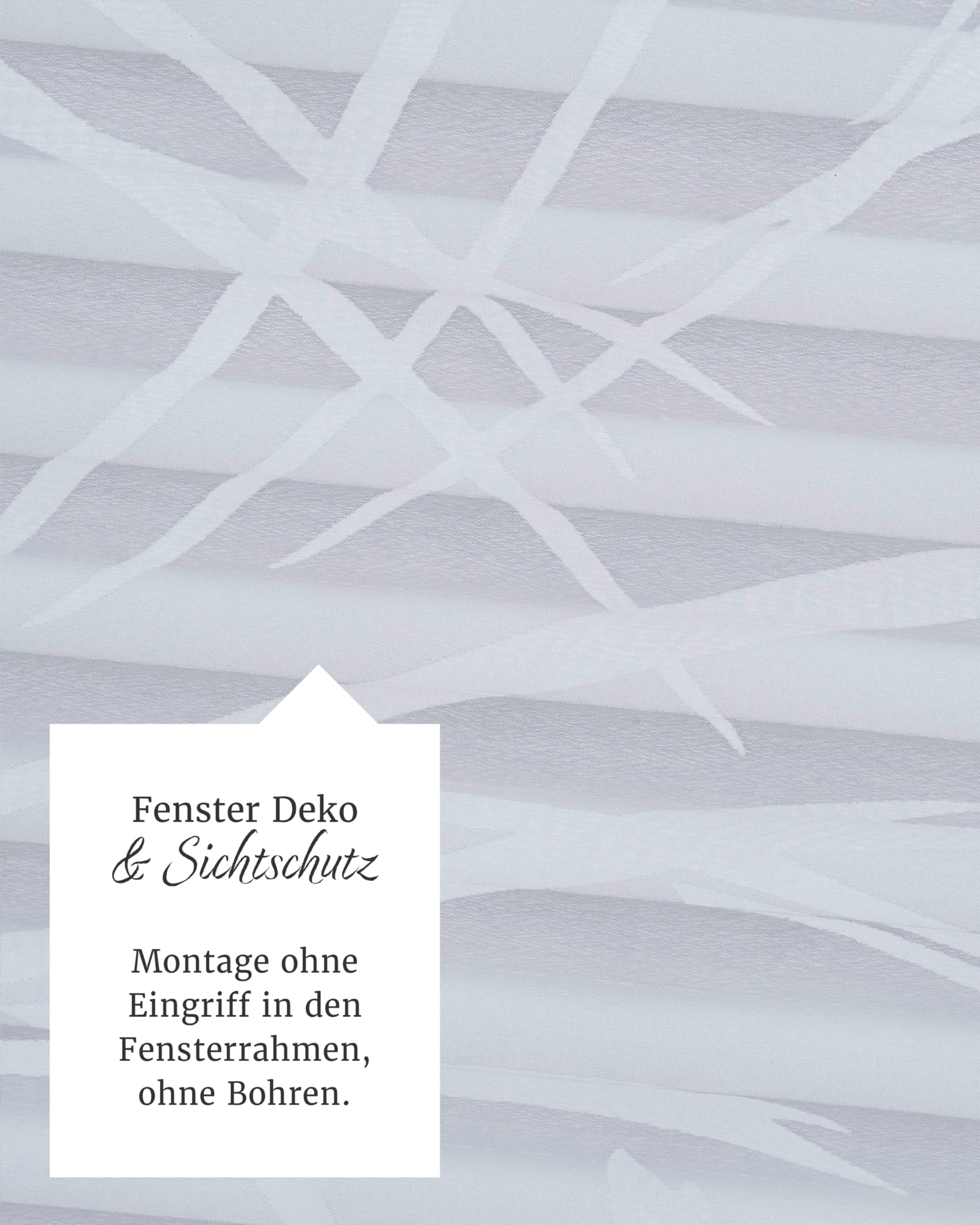 by Garesa Fenster Klemmfix Plissee ohne Bohren 80 x 130 cm Burnout Streifen, Weiß - Lichtdurchlässiger Fenster Sichtschutz und Fenster Deko, Faltrollo