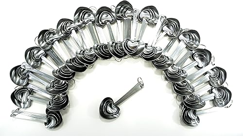 Miniatura 6 de R&M International 2631 Cucharas medidoras en forma de corazón, acero inoxidable, juego de 4 piezas