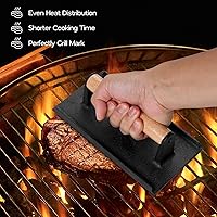 Vista 5 de Onader Prensa rectangular para hamburguesas de 8.4 pulgadas, juego de 2 prensas de tocino para parrilla de hierro fundido