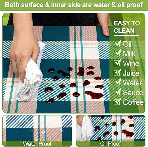 Miniatura 68 de Play Tailor - Mantel para mesa de pícnic con cubiertas para bancas, impermeable y a prueba de viento con bolsa de cordón, ajustable a mesas y bancas