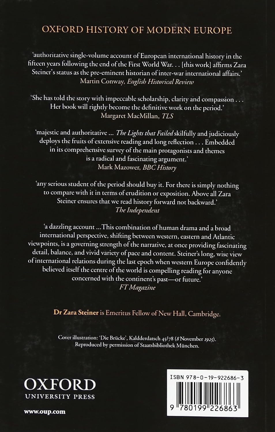 The Lights that Failed: European International History 1919-1933 (Oxford History of Modern Europe)