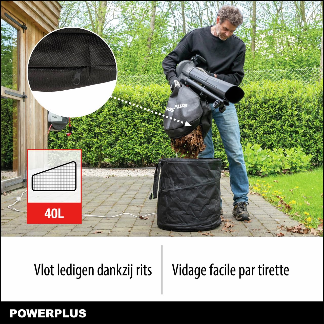 Souffleur de feuilles électrique - POWERPLUS - POWEG9014 - 3300 W - 270 km/h - 40 L - Gris