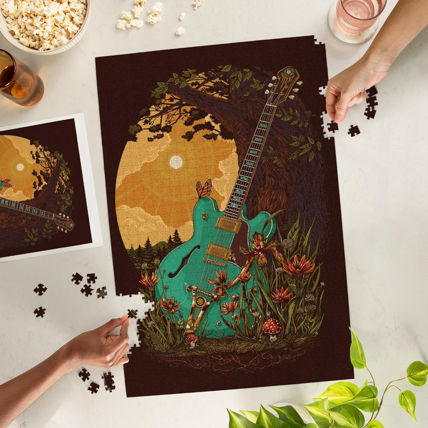 Guitar and Tree (1000 Piece Puzzle, Challenging Jigsaw Puzzle for Adults, Made in USA)
