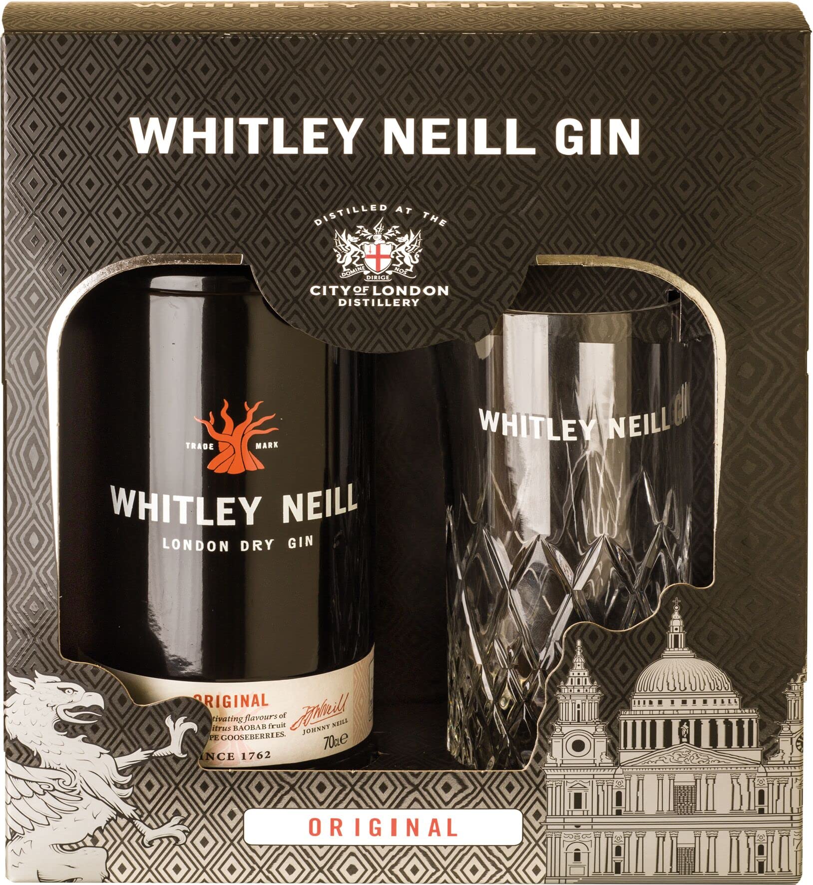 Whitley Neill Distillers Cut - London Dry Gin - Geschenkpackung mit Highball Glas (1 x 0.7L)