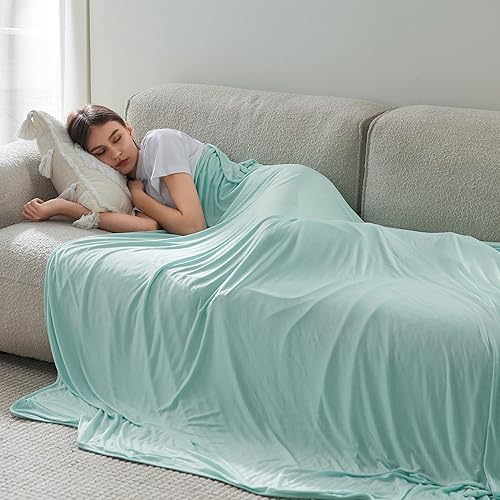 Miniatura 8 de Bedsure Breescape - Manta refrescante tamaño queen para durmientes acalorados, ligera y fresca para el verano, con rayón derivado del bambú, manta