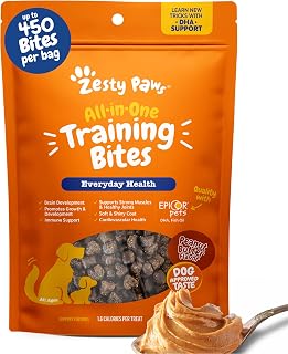 Zesty Paws Training Treats for Dogs & Puppies - Dog Treats for Training - Healthy Dog Chews for Hip, Joint & Muscle Health - for All Breeds and Ages - PB Flavor - 8oz