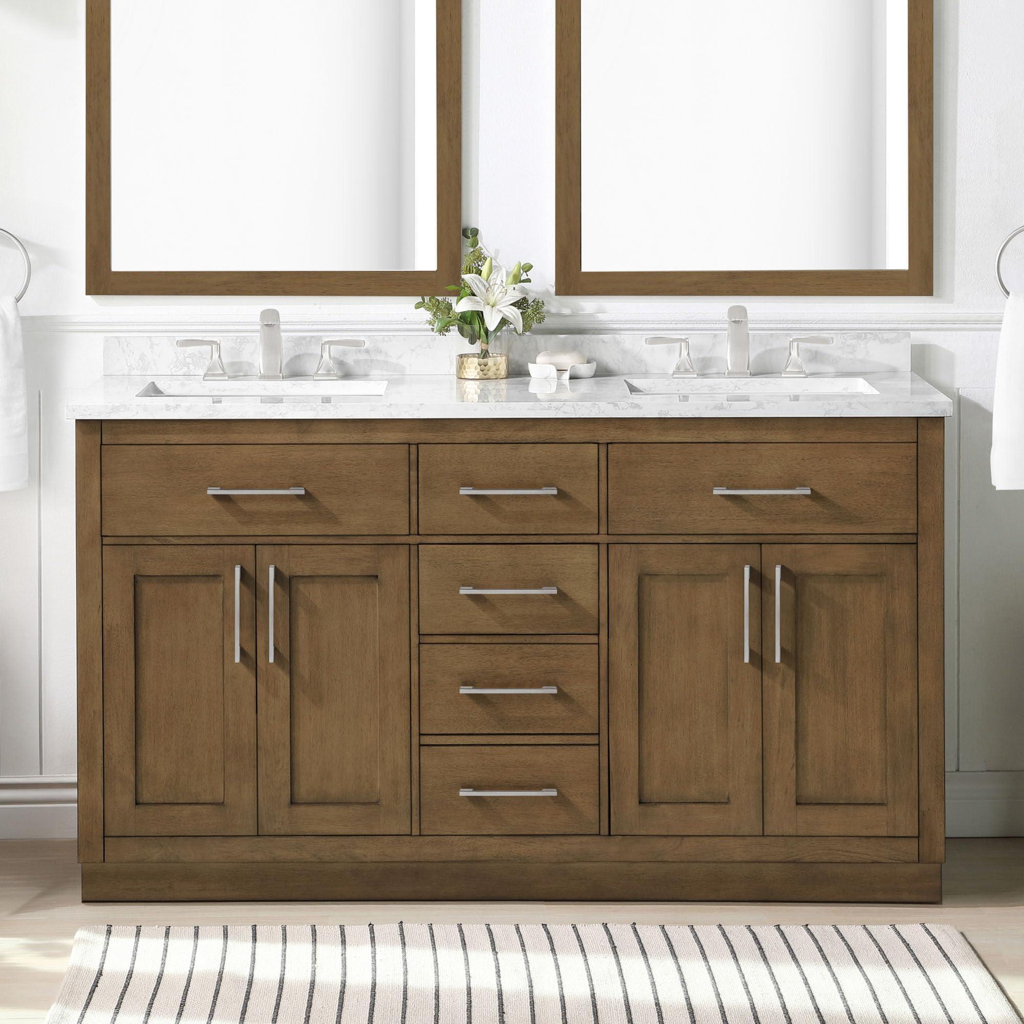 OVE Decors Athea 60 Inch Bathroom Vanity Almond Latte