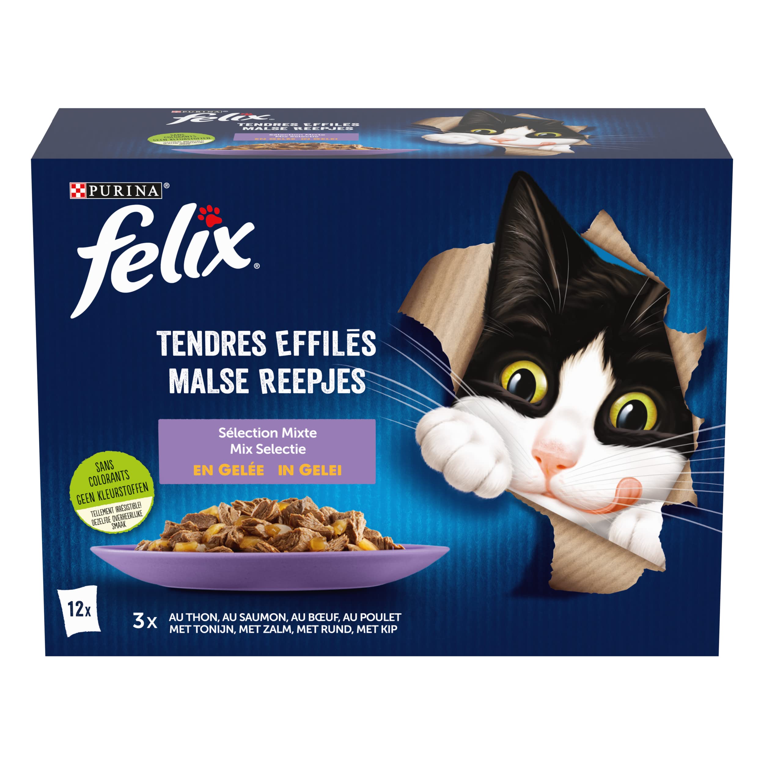 Felix 12X85G TENDRES EFFILES Selection Mixte en GELÉE (VIANDES ET Poissons)