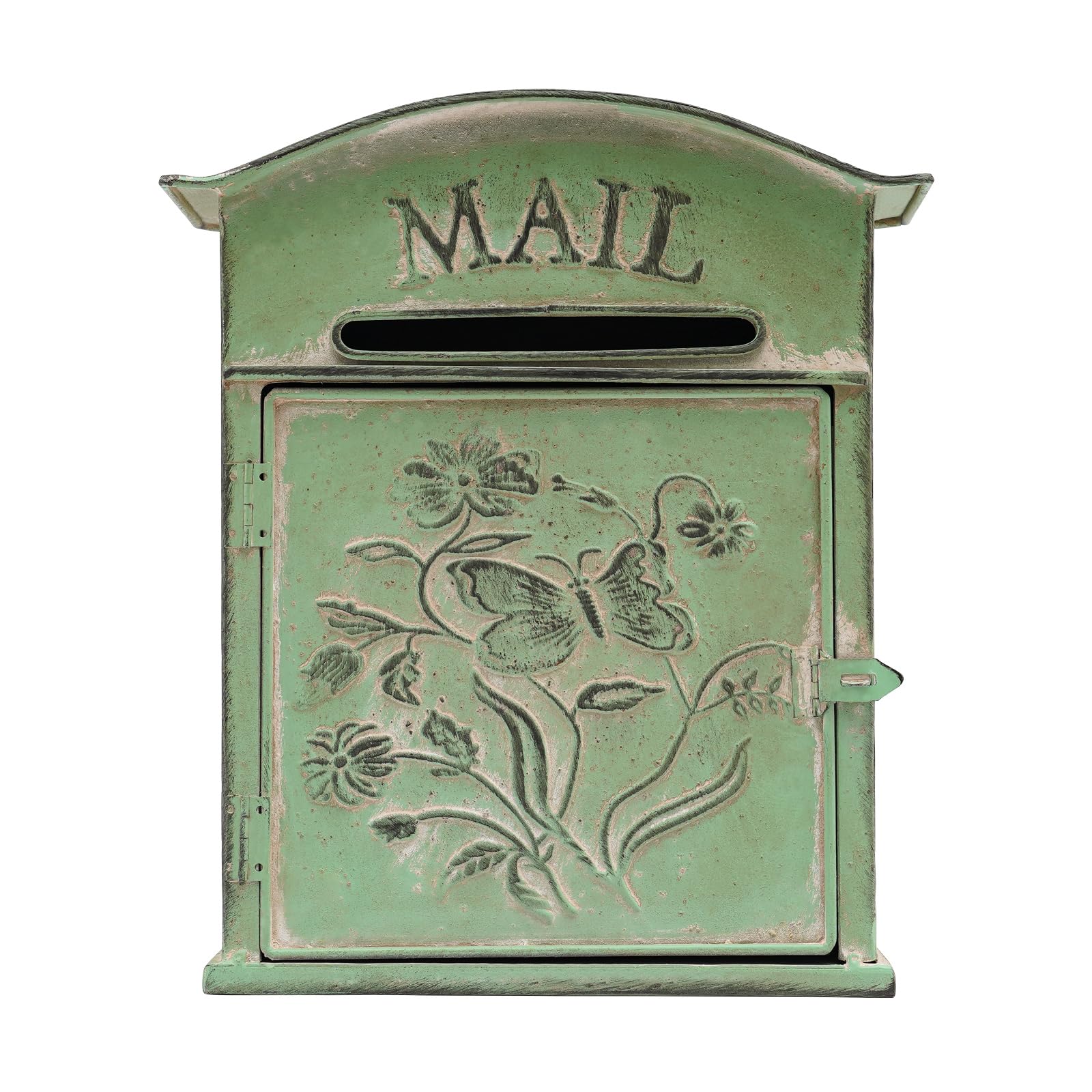 TaNeHaKi Buzon Vintage Buzon Verde Antiguo Buzon Retro Antiguo Buzon De Pared Buzon Verde Para Montaje En Pared Buzon Con Cerradura Vintage Buzones De Exterior