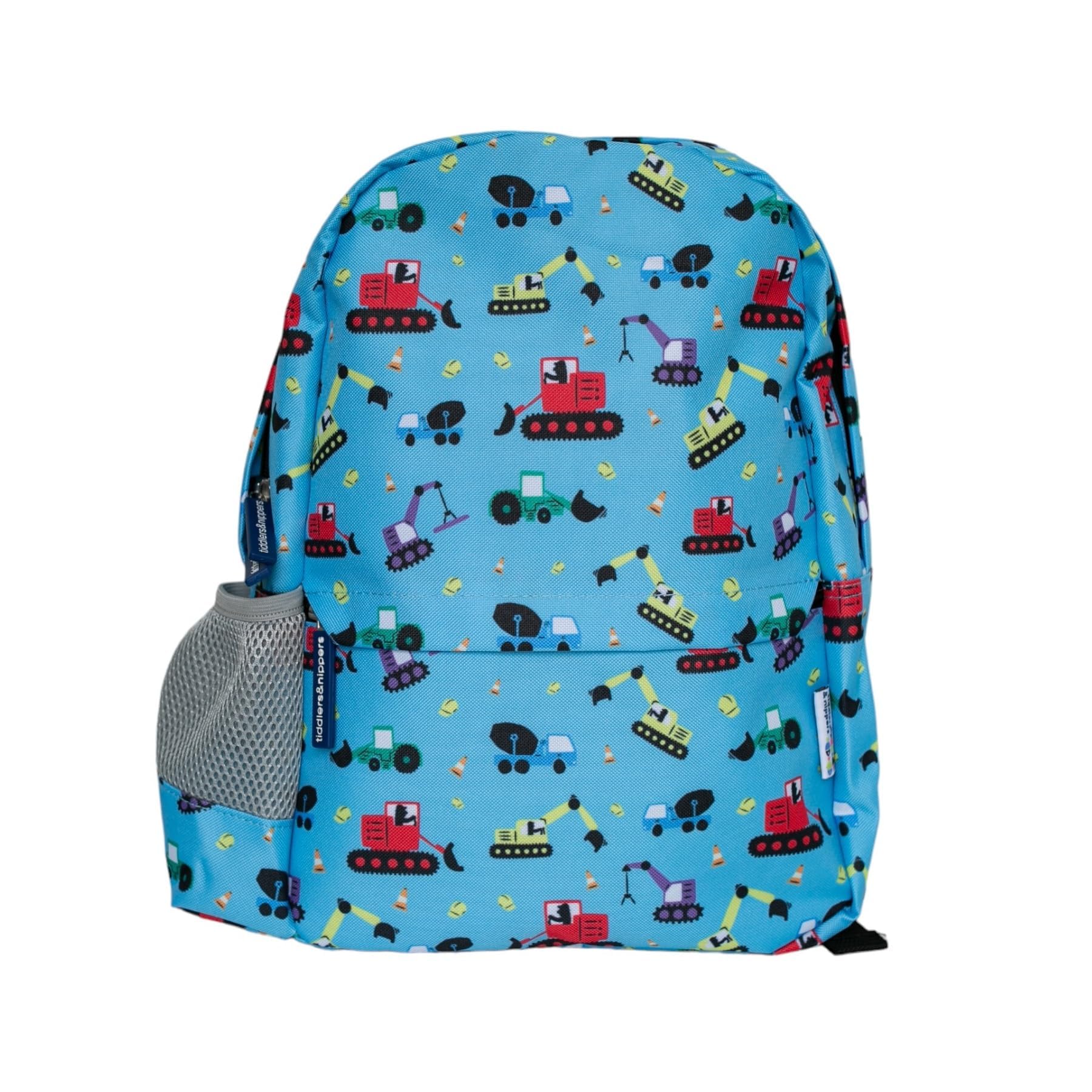 Tiddlers & Nippers Diggers & Lorries Kids Backpack | Kids School Bag/Kids Rucksack | Ideal For School, Nursery, Holidays & Travel. (Diggers & Lorries)