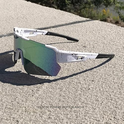 MUSELK Lot de 4 lunettes de soleil de sport pour homme et femme - Lunettes de soleil polarisées pour activités de plein air, VTT, vélo de route, cyclisme, ski, lunettes de soleil avec UV400 - 6