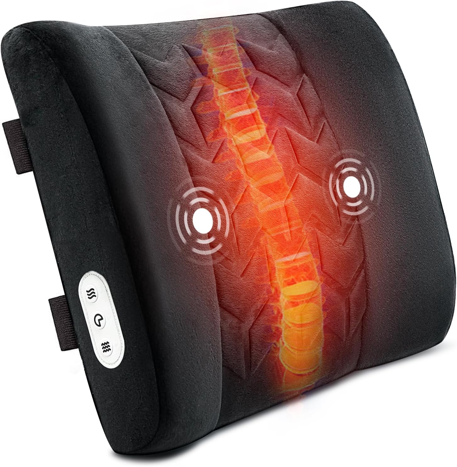 CILI Lumbar Support Pillow for Office Chair with Heat Vibration,Heated Back Support Pillow,Chair Massager for Back Pain Relief,Back Rest Cushion Pillow for Desk Sofa Home,Gifts for Women Men Mom Dad