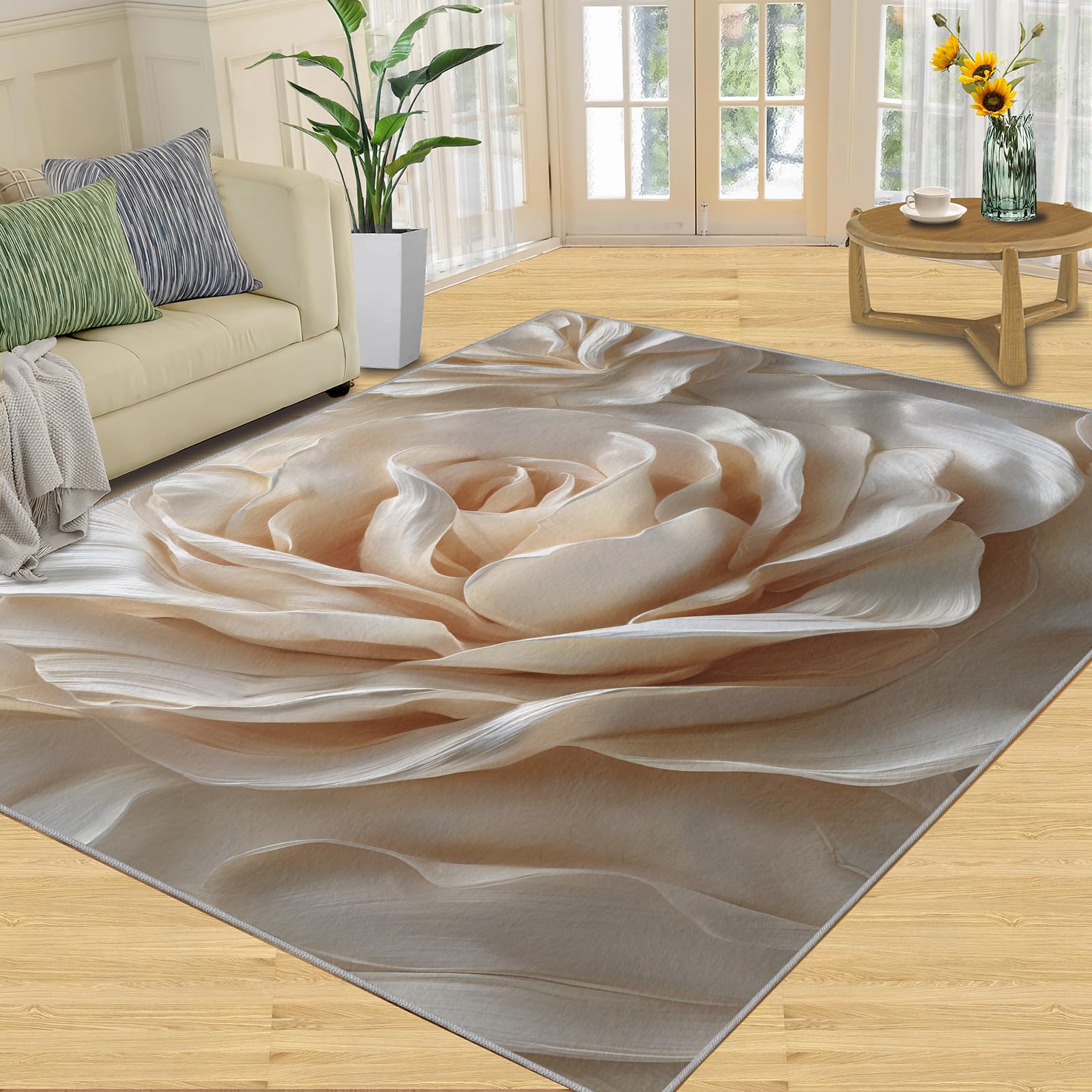 Tapis floral lavable 240x300 pour salon et décoration d'intérieur