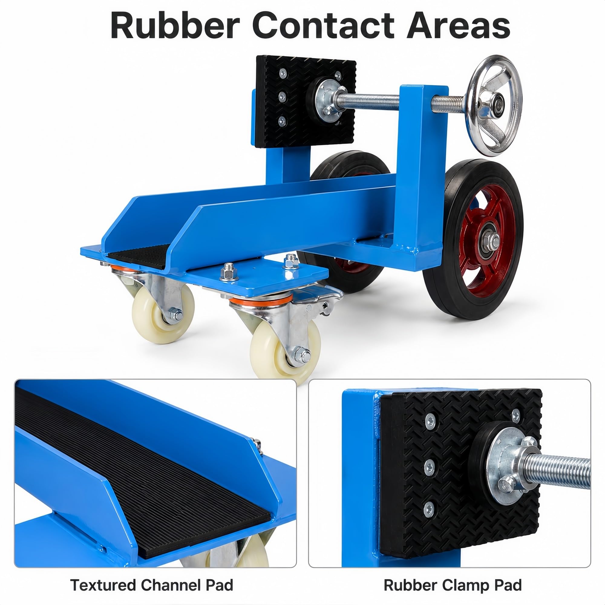 Plattenwagen mit U-Kanal for Glas, Stein und Holzplatten | Gummi-Kontaktpads säumen die Klemmrückseite und den Kanal(12cm/4.7in)