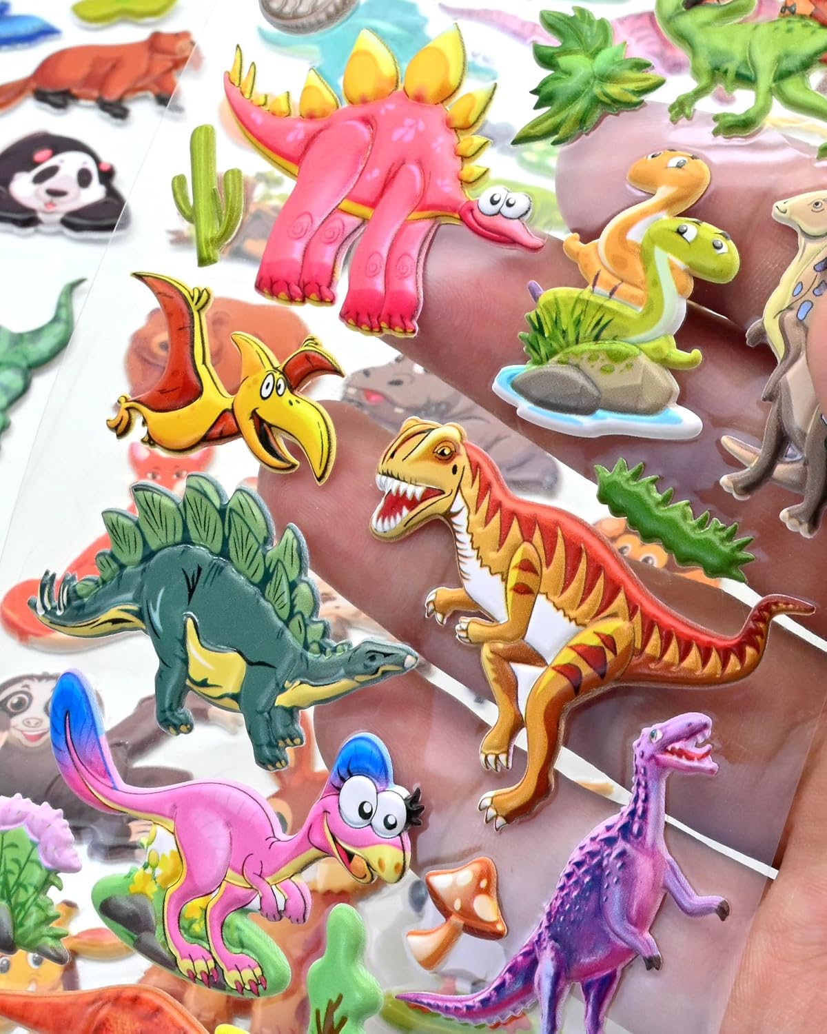 8 Sheets 3D EVA Foam Puffy Stickers, Animal Dinosaur Fun Stickers for Kids image 3