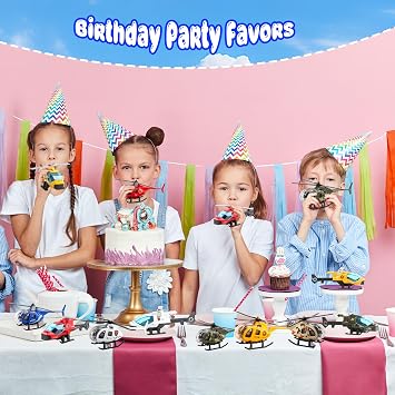 16 Pack Diecast Helicopters Toy Small Helicopters Model Police Fire Engineering Military Helicopters for Kids Birthday Children's Day Party Gifts Classroom Rewards