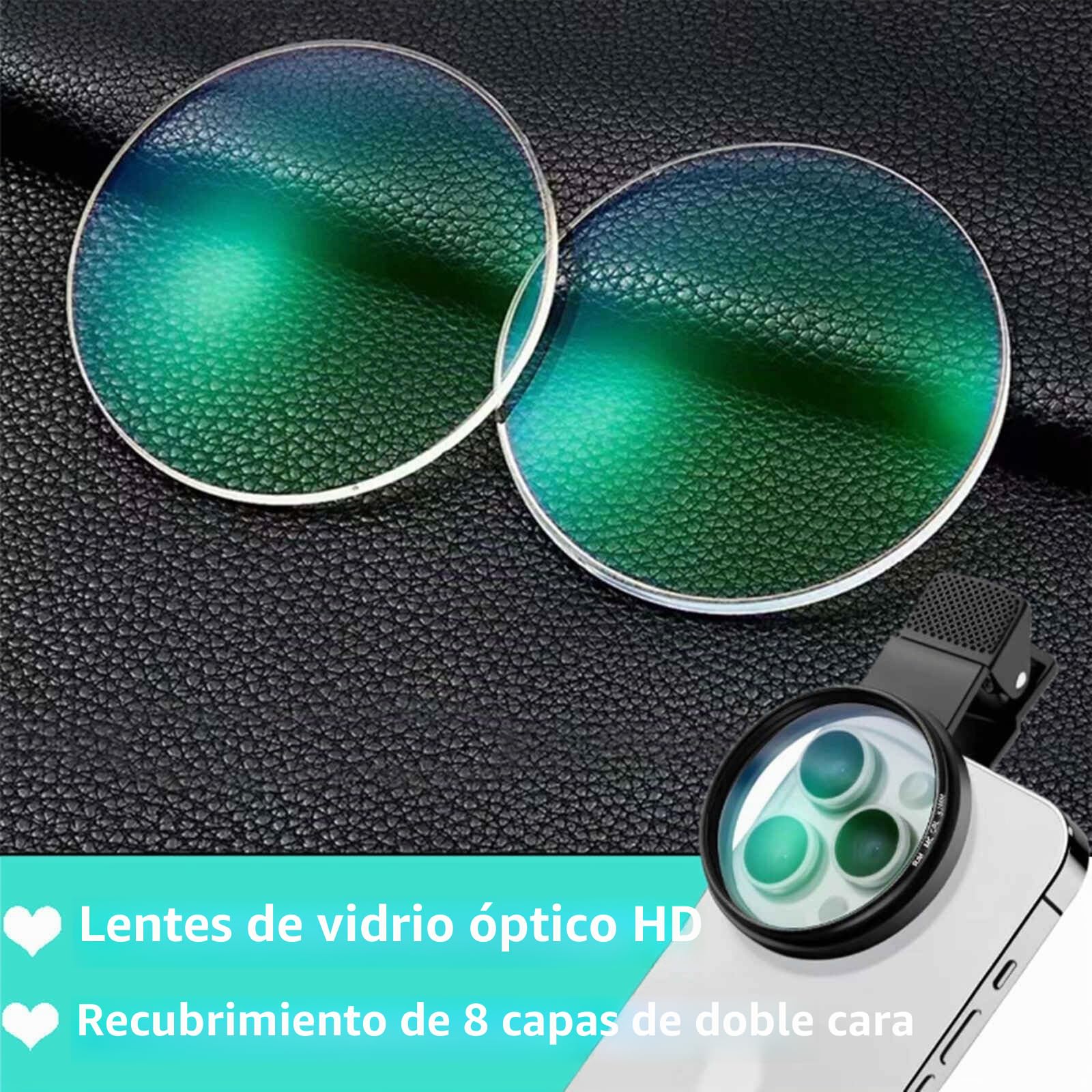 Filtro polarizador CPL de lente de teléfono para iPhone, Samsung y otros teléfonos inteligentes, adaptador de clip, vidrio multicapa HD de doble cara, accesorios