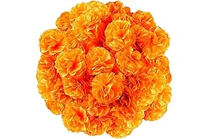 Festive Garland: 50Pcs Mexican Artificial Marigold Flower Garland