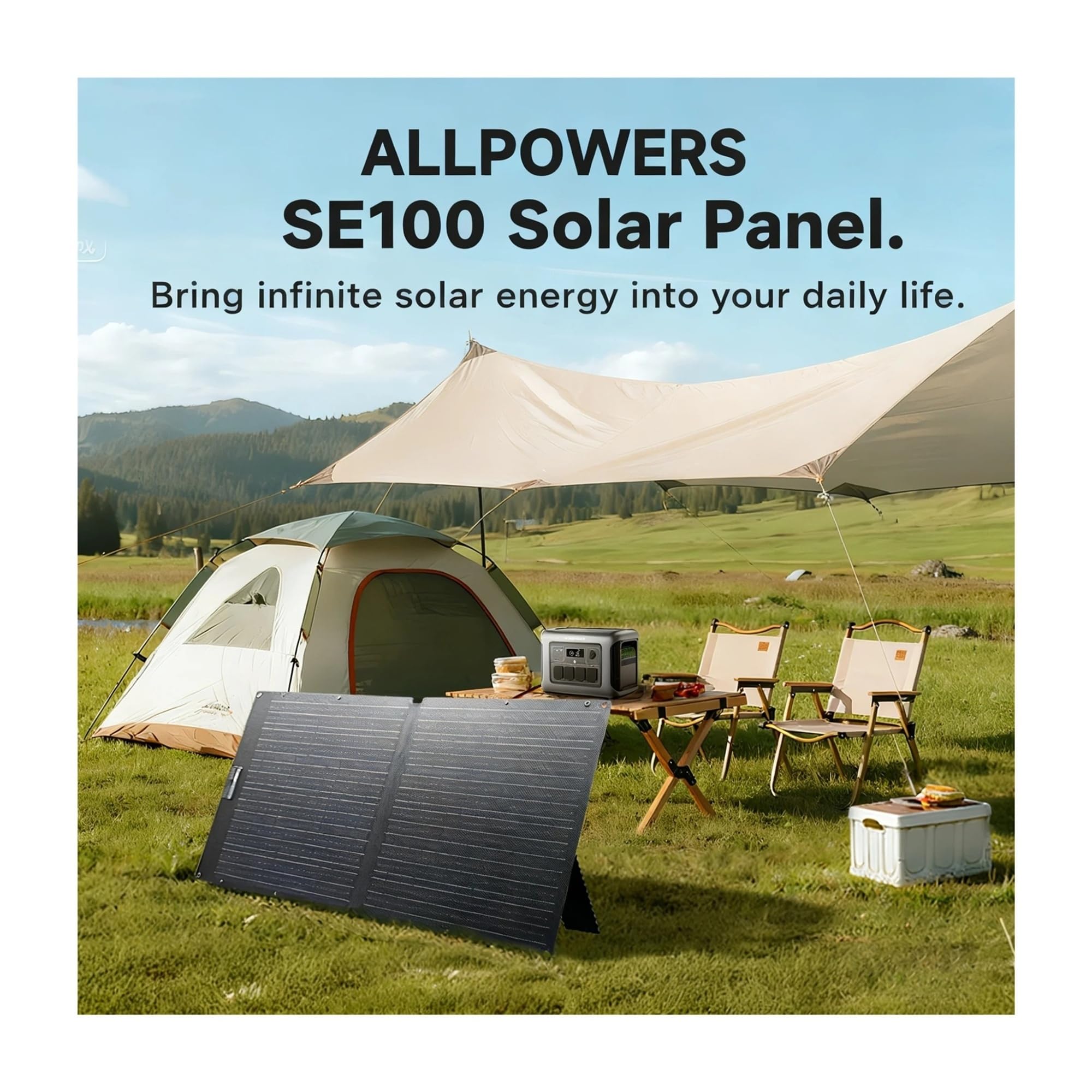 Panel solar SE100 100W monocristalino IP68 Panel solar plegable impermeable for generador solar al aire libre(100W)